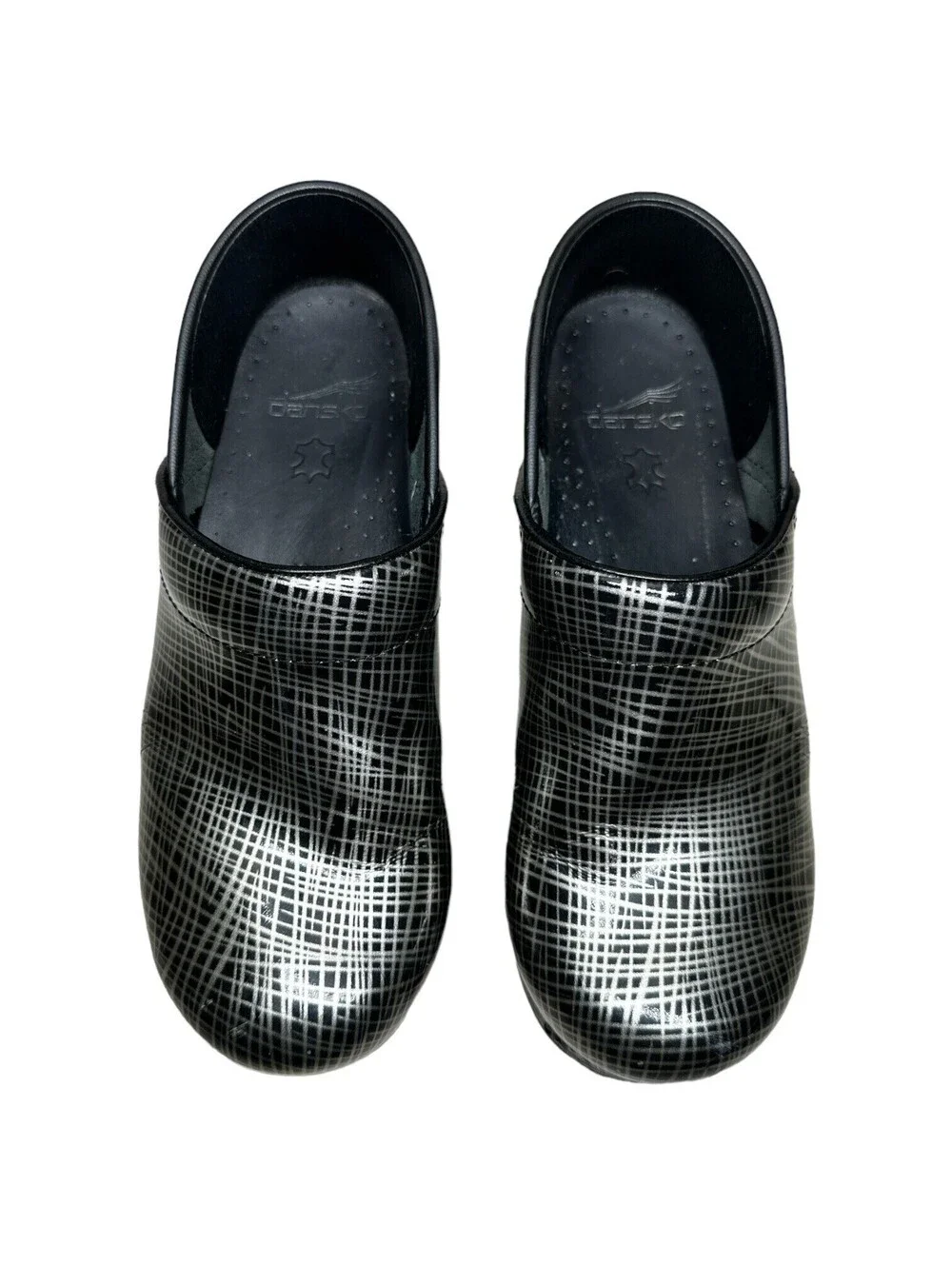 DANSKO Professional Clogs Crisscross Cross Hatch Patent Leather 38/ US 7.5-8